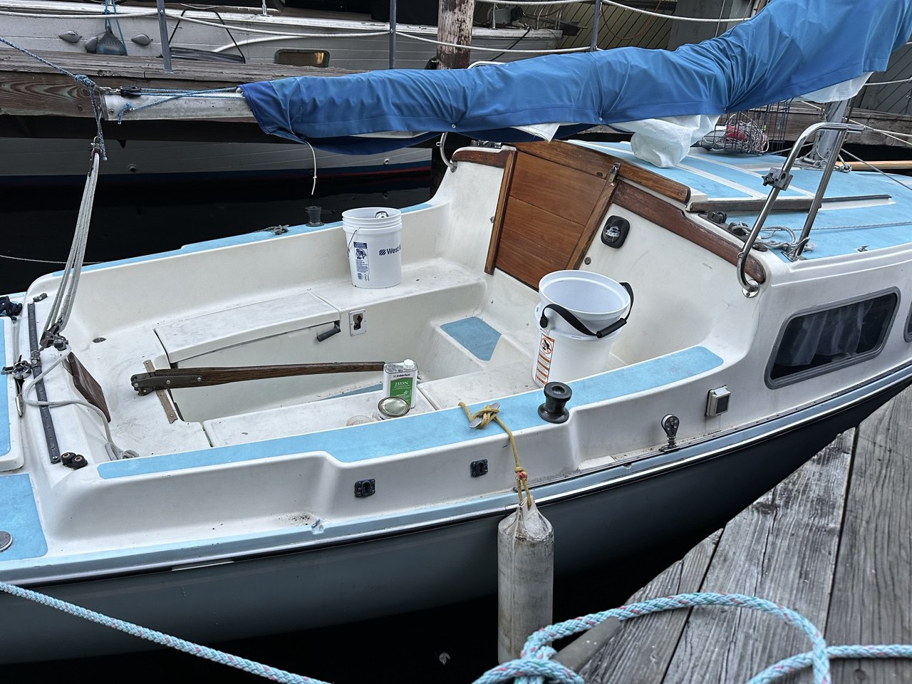 Sailboat cockpit detail